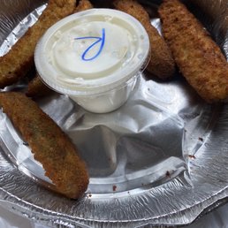 Cold fried pickles.