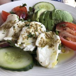 Lou Souleou - Tomato, avocado, mozzarella salad