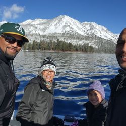 Mile High Fishing - Group photo with an amazing background!