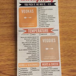 Build your own bloody Mary mrnu