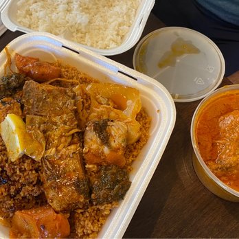Bamba Cuisine - Tiep Bou Yap and Mafe half plate. - Senegalese Near Me - Atlanta, Georgia Bamba Cuisine - Tiep Bou Yap and Mafe half plate. - Senegalese Near Me - Atlanta, Georgia