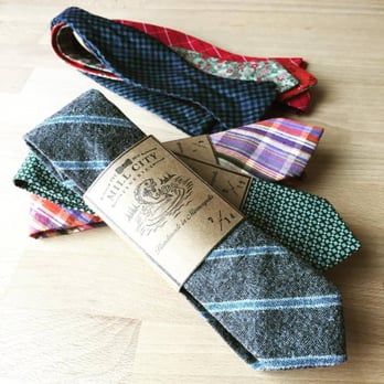 Mill City Fineries - Each piece is individually hand-stamped with a run number. The tie in the front is number 7 of 14. - Formal Wear Near Me - Minneapolis, Minnesota Mill City Fineries - Each piece is individually hand-stamped with a run number. The tie in the front is number 7 of 14. - Formal Wear Near Me - Minneapolis, Minnesota