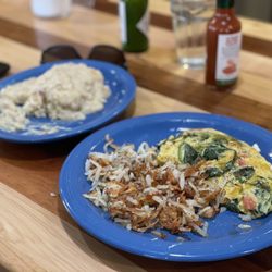 The Griddle - Spinach feta basil omelette