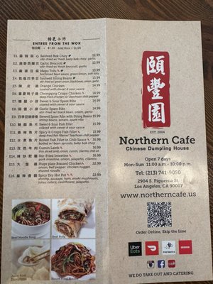 Menu photo 2 Northern Cafe Los Angeles, CA Menu photo 2 Northern Cafe Los Angeles, CA