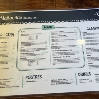 Las Mañanitas - Menu March 2026 - Mexican Near Me - Clovis, California