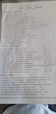Menu photo 4 Cho Tam Bien Westminster, CA