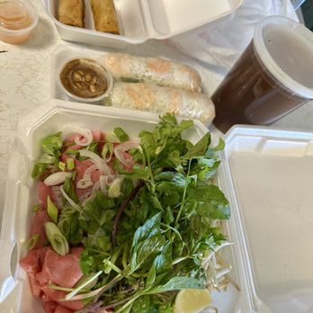 Noodle House - With tax. $22. Large beef pho two spring rolls two fried rolls. Sauce is perfect. Tons of meat. Tons of sprouts and herbs. Amazing. - Vietnamese Near Me - Grand Island, Nebraska