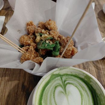 Hide Out Cafe - Popcorn chicken and matcha latte - Cafes Near Me - Rowland Heights, California