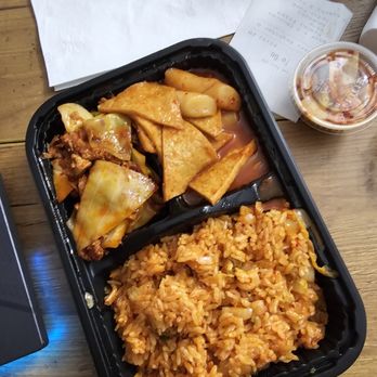 Korean Express - $12.95 lunch special- Spicy Pork/Jeyuk, kimchi fried rice, tteokbokki. Good prices and alright - Korean Near Me - New York, New York Korean Express - $12.95 lunch special- Spicy Pork/Jeyuk, kimchi fried rice, tteokbokki. Good prices and alright - Korean Near Me - New York, New York