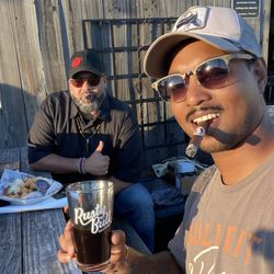 King's Leaf Cigar Lounge - Goose Creek - Rusty Bull Brewery X Chucktown Axe Throwing event with Filthy Palate cigar shop.