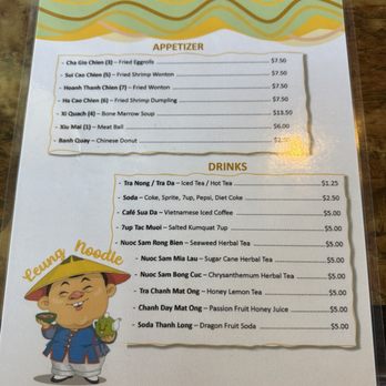Leung Noodle - Menu - Vietnamese Near Me - San Jose, California Leung Noodle - Menu - Vietnamese Near Me - San Jose, California