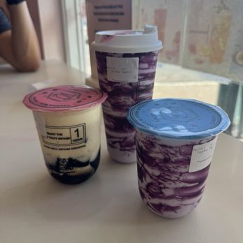 Cowcow’s Tea - Passion fruit rice with grass jelly and the taro rice yogurt. - Bubble Tea Near Me - Honolulu, Hawaii