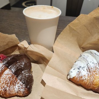Angus T - Croissants (Dark Chocolate Raspberry & Black Sesame) and Chai Latte - Cafes Near Me - Vancouver, British Columbia