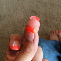 Picasso Spa & Nails - Extra glue that wasn't buffed off