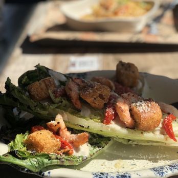 Tricky Fish - Caesar salad with grilled shrimp, Shrimp linguini, calamari - Seafood Near Me - Fort Worth, Texas Tricky Fish - Caesar salad with grilled shrimp, Shrimp linguini, calamari - Seafood Near Me - Fort Worth, Texas