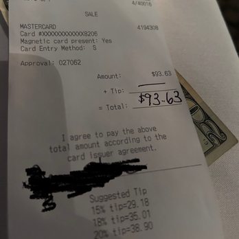 Gaido's - Receipt showing suggested tip amounts way over the % showing. - Seafood Near Me - Galveston, Texas Gaido's - Receipt showing suggested tip amounts way over the % showing. - Seafood Near Me - Galveston, Texas