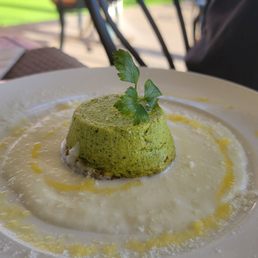 Zucchini flan and Pecorino flan
