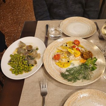 Osteria alle Testiere - John Dory Fillets with citrus and spices, and Vegetable dish of the day - Venetian Near Me - Venezia, VE Osteria alle Testiere - John Dory Fillets with citrus and spices, and Vegetable dish of the day - Venetian Near Me - Venezia, VE
