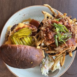 Pulled pork poutine and lex burger Pulled pork poutine and lex burger