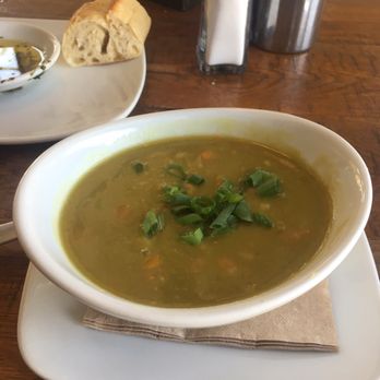 California Pizza Kitchen - Dakota Smashed Pea + Barley soup. This is the smaller size, since it came with a lunch duo. Vegan, and just okay. - Pizza Near Me - Pasadena, California