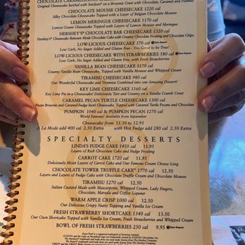 The Cheesecake Factory - Cheesecake menu - American Near Me - Roseville, California