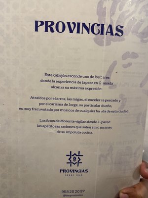 Menu photo 2 Provincias Granada, GR
