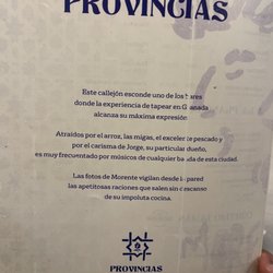 Provincias - Menu