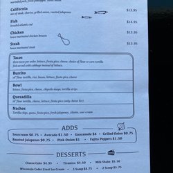Luis's Pizza - New menu page 3 (Taqueria and Desserts)