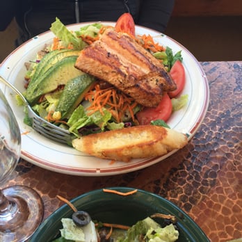 Oscar's Cafe - Salmon salad with a whole avocado - fresh, filling and exceptionally cooked. - Mexican Near Me - Springdale, Utah Oscar's Cafe - Salmon salad with a whole avocado - fresh, filling and exceptionally cooked. - Mexican Near Me - Springdale, Utah