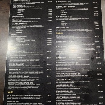 Burma Bay Cafe - Menu - Burmese Near Me - Fremont, California
