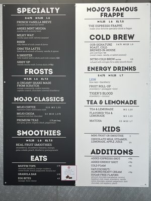 Menu photo 7 Mojo Coffee Cedar Park, TX