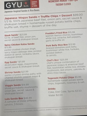 Menu photo 2 Gyu Plus Las Vegas, NV