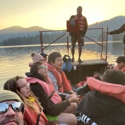 Camp Oljato - Early morning barge departure.