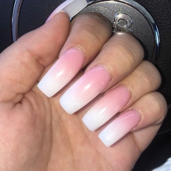 Queen's Nails and Spa - Ombré pink to white glitter - Nail Salons Near Me - Concord, California Queen's Nails and Spa - Ombré pink to white glitter - Nail Salons Near Me - Concord, California