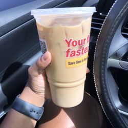 Large caramel iced coffee