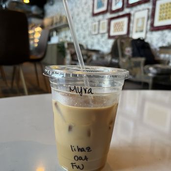 The Henry - Iced flat white with oat milk and light hazelnut sweetener (my go-to drink!) - New American Near Me - Phoenix, Arizona The Henry - Iced flat white with oat milk and light hazelnut sweetener (my go-to drink!) - New American Near Me - Phoenix, Arizona