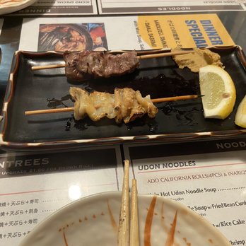 Iccho Restaurant - Chicken Gizzards Sunagimo and Chicken Skin Torikawa skewer half eaten $2.80 each 3/25/22 - Sushi Bars Near Me - Torrance, California Iccho Restaurant - Chicken Gizzards Sunagimo and Chicken Skin Torikawa skewer half eaten $2.80 each 3/25/22 - Sushi Bars Near Me - Torrance, California