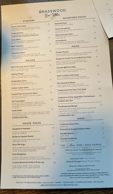 Menu photo 2 Brasswood Bar + Kitchen Saint Helena, CA