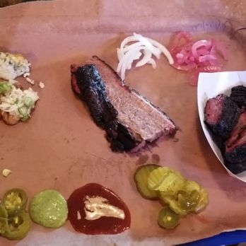 Tejas Chocolate Craftory - 1/4 lb burnt ends, 1/4 lb moist brisket, samples of loaded beans and cornbread pudding - Chocolatiers & Shops Near Me - Tomball, Texas