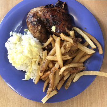 Alpaca Chicken - 1/4 Peruvian chicken with jasmine rice and french fries. - Latin American Near Me - Durham, North Carolina Alpaca Chicken - 1/4 Peruvian chicken with jasmine rice and french fries. - Latin American Near Me - Durham, North Carolina