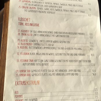 Fes - Turkish BBQ - Menu - Turkish Near Me - Berlin, BE
