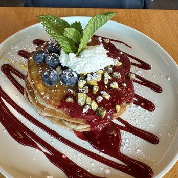 Outpost Kitchen - BLUEBERRY PANCAKES - gluten free - Breakfast & Brunch Near Me - Costa Mesa, California Outpost Kitchen - BLUEBERRY PANCAKES - gluten free - Breakfast & Brunch Near Me - Costa Mesa, California