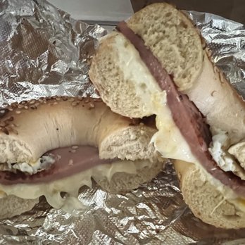 Bagel Cafe - Pork Roll, Egg and Cheese on an Everything Bagel - Bagels Near Me - Norristown, Pennsylvania Bagel Cafe - Pork Roll, Egg and Cheese on an Everything Bagel - Bagels Near Me - Norristown, Pennsylvania