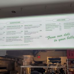 The menu.