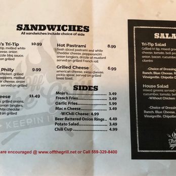 Off The Grill - To go menu - Burgers Near Me - Sanger, California