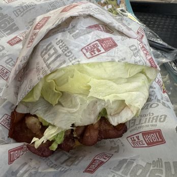 Habit Burger & Grill - Lettuce Wrapped Santa Barbara Char (Burger) with bacon - Burgers Near Me - Long Beach, California