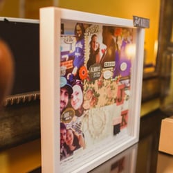 Going to Collage - Wedding shadowbox with 4"x6" space for professional photo.