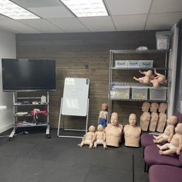 Training room with practice manikins