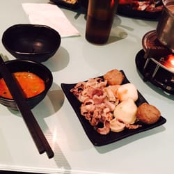 100 Degree Hot Pot Buffet - Dipping sauce consists of sesame paste, fermented bean curd, garlic paste and a pinch of coriander