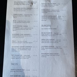 Cafe Blue - Lunch menu